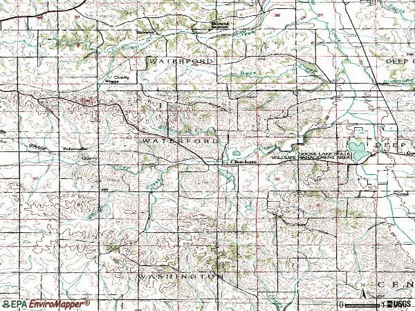 Zip code 52731 topographic map