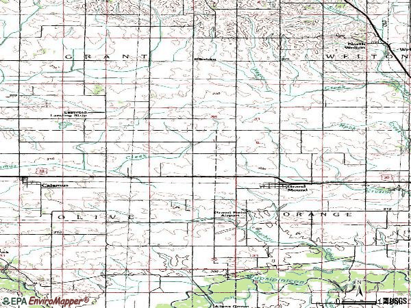 Zip code 52751 topographic map