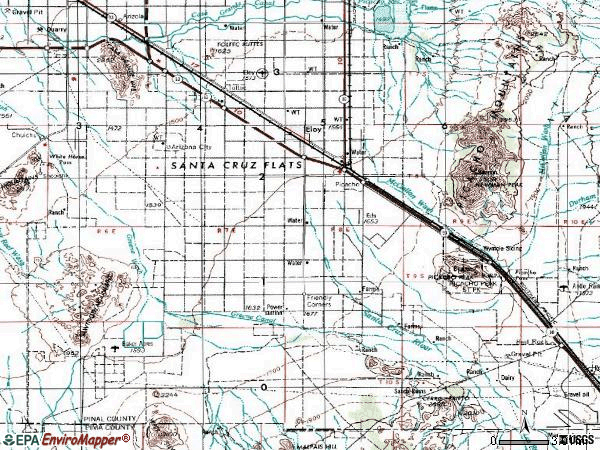 Zip code 85231 topographic map