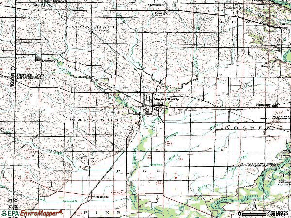 Zip code 52776 topographic map