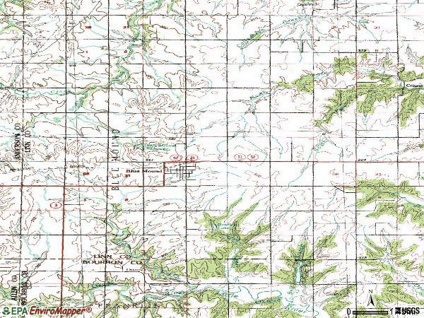 Zip code 66010 topographic map