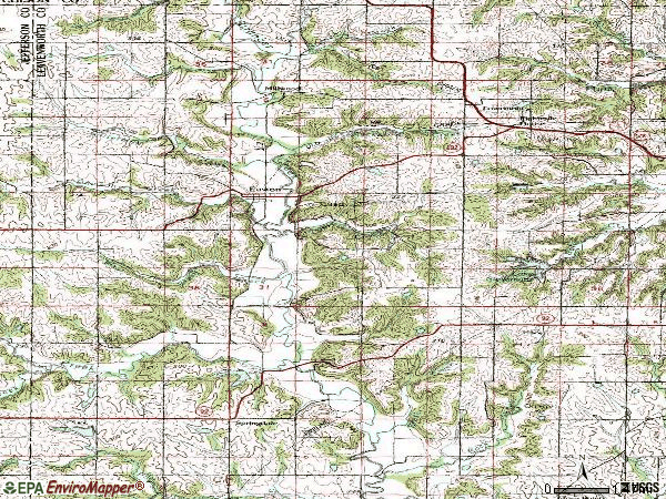 Zip code 66020 topographic map