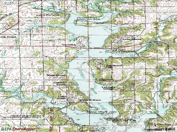 Zip code 66070 topographic map