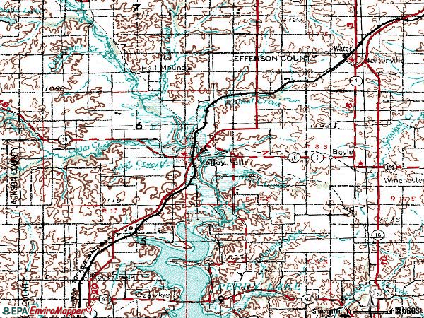 Zip code 66088 topographic map