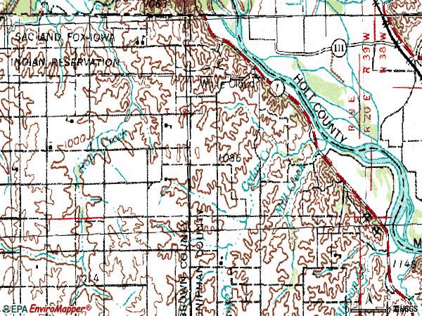 Zip code 66094 topographic map