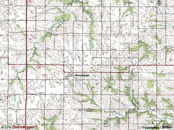 Zip code 66097 topographic map