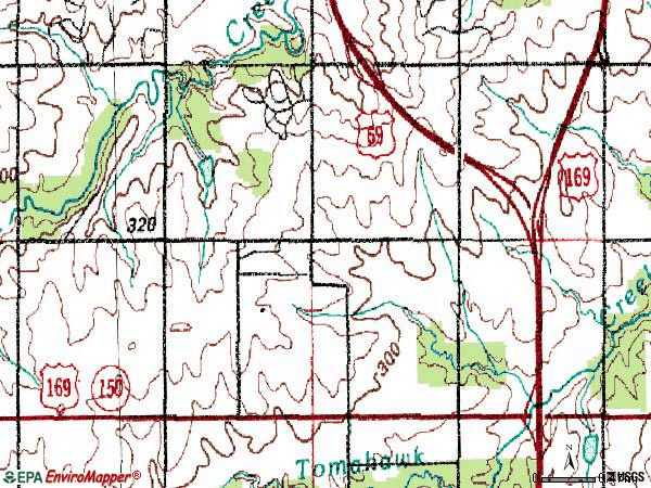 Zip code 66213 topographic map