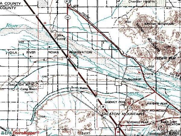 Zip code 85247 topographic map