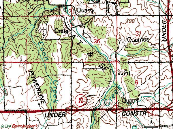 Zip code 66220 topographic map