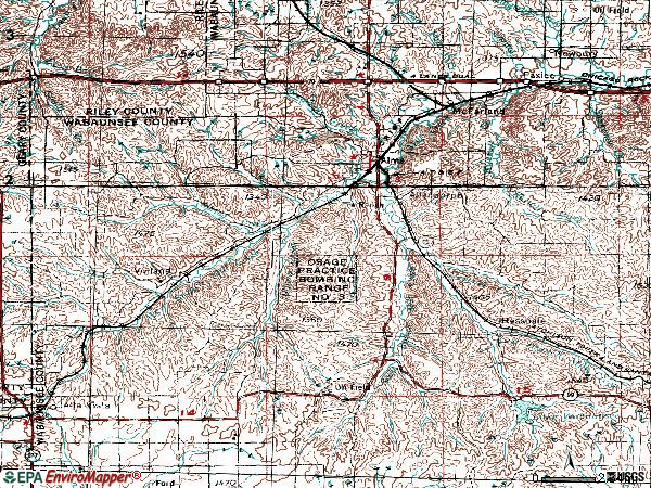 Zip code 66401 topographic map