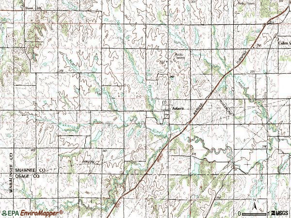 Zip code 66402 topographic map