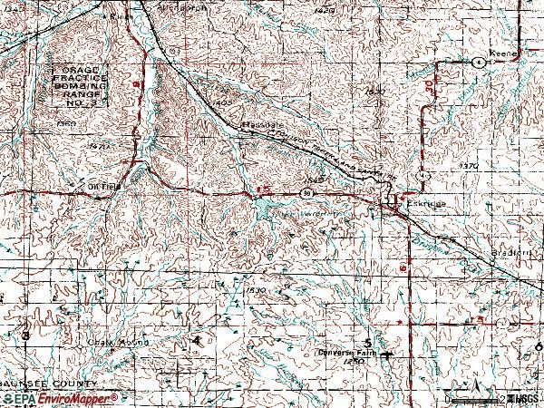 Zip code 66423 topographic map