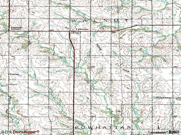 Zip code 66425 topographic map