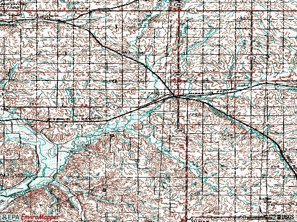 Zip code 66427 topographic map