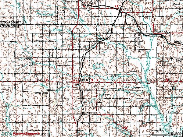 Zip code 66436 topographic map