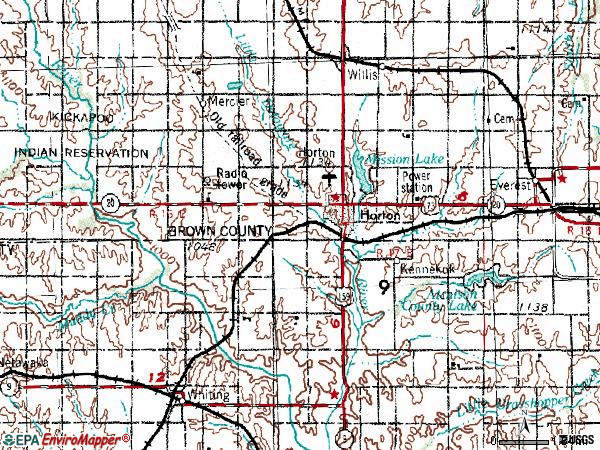 Zip code 66439 topographic map