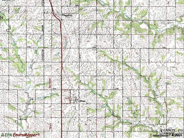 Zip code 66440 topographic map