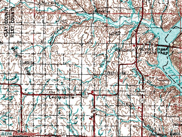 Zip code 66449 topographic map