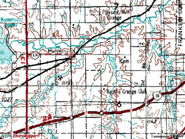 Zip code 66510 topographic map