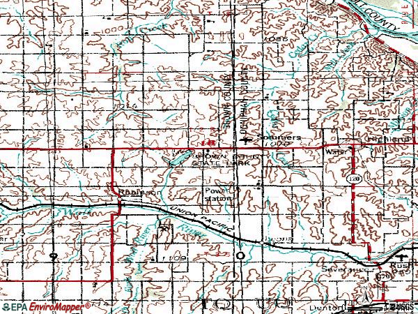 Zip code 66532 topographic map