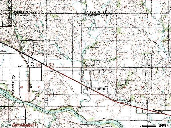 Zip code 66533 topographic map