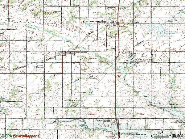 Zip code 66537 topographic map