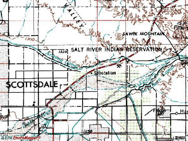 Zip code 85256 topographic map