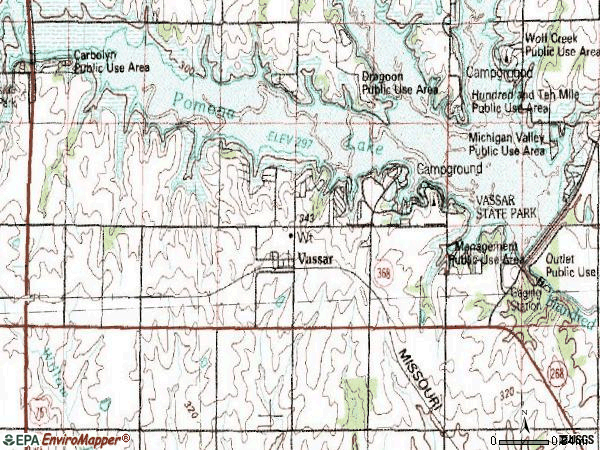 Zip code 66543 topographic map