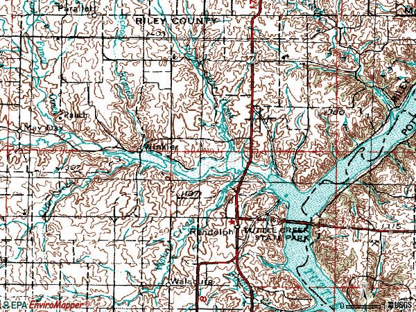 Zip code 66554 topographic map