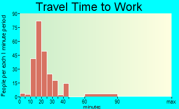 Rio Rico Northeast commuting: travel time to work