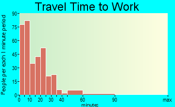Boyne City commuting: travel time to work