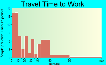 Brown City travel time to work - commute