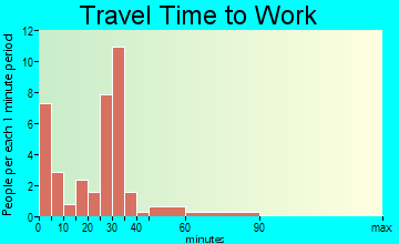 Gaines travel time to work