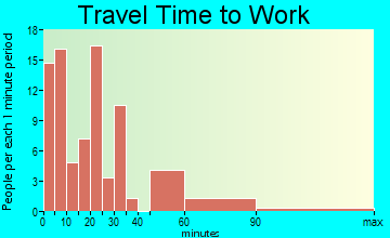 White Cloud travel time to work - commute