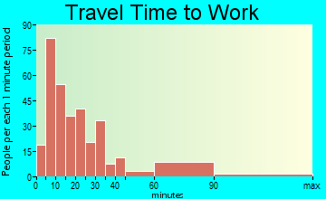 Pine City travel time to work - commute