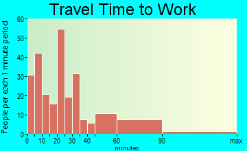 Rush City travel time to work - commute