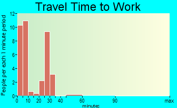 Medicine Lake commuting: travel time to work