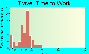 Palmyra commuting: travel time to work