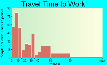 Dansville commuting: travel time to work