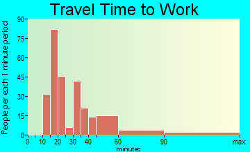 Brices Creek commuting: travel time to work