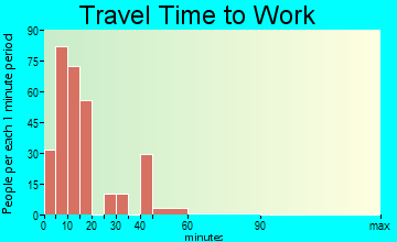 Lake Junaluska commuting: travel time to work