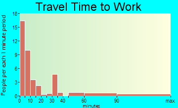 Turtle Lake commuting: travel time to work