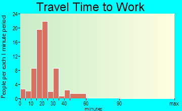 Bloomdale commuting: travel time to work