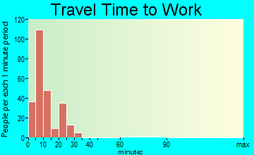 Warm Springs commuting: travel time to work