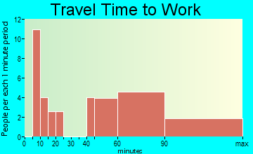 Lake of the Woods commuting: travel time to work
