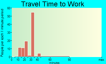 Holiday Lakes commuting: travel time to work
