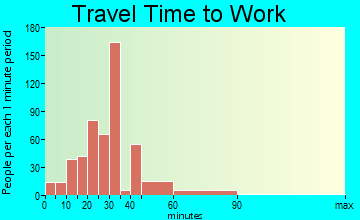 Homestead Meadows South commuting: travel time to work