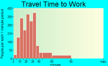 Saginaw travel time to work
