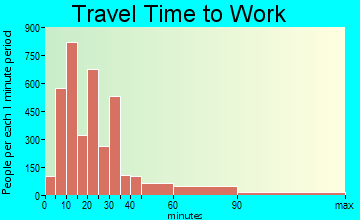 Texas City travel time to work - commute