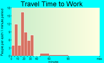 Pineville travel time to work